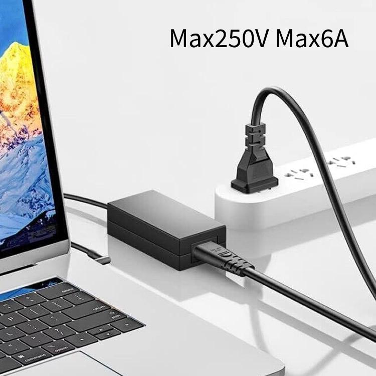 メガネ型電源コネクタ 長さ1m 250V/6Aまで対応 2ピン ACアダプタ用