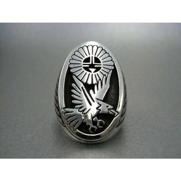 ホピ族 ゲーリー&エルシーヨヨキ サンフェイス&イーグル 18号程 ホピ族 GARY&ELSIE YOYOKIE サンフェイス&イーグル 18号程