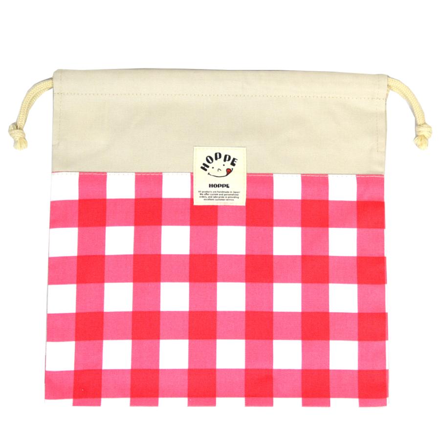 21年春の マルチ巾着 ミディアム レッドチェック Hoppe ホッペ 日本製 入園入学グッズ 保育園 幼稚園 小学校 巾着袋 給食袋 おしゃれ 男の子 女の子 Cisama Sc Gov Br