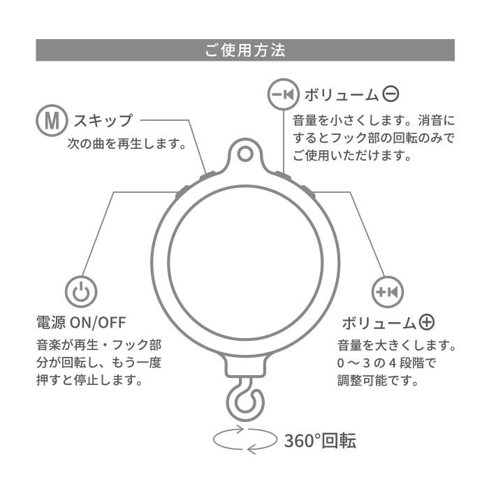 HOPPL オルゴール 360度回転 音量調整 ホップル ベッドメリー用 HOPPL オルゴール 360度回転 音量調整 ホップル ベッドメリー用