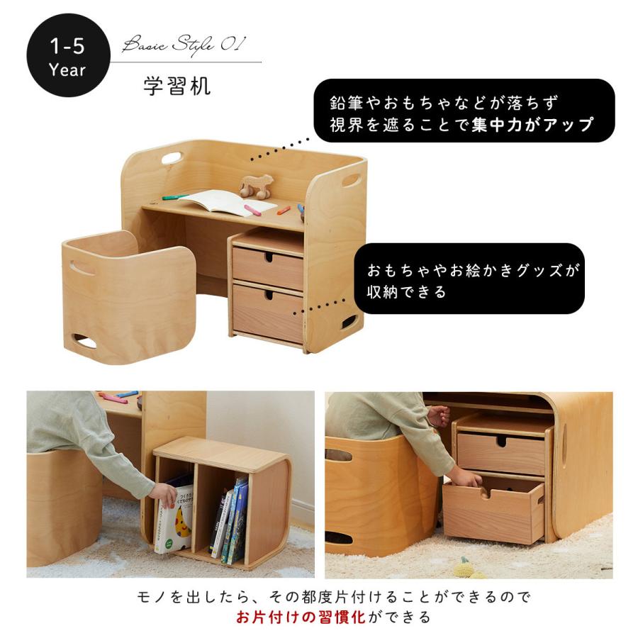 HOPPL（ホップル） コロコロチェア＆デスク チェスト 3点セット キッズ