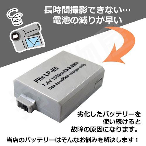 USB充電器セット キャノン(Canon) LP-E5 互換バッテリー + 充電 USB充電器セット キャノン(Canon) LP-E5 互換バッテリー + 充電