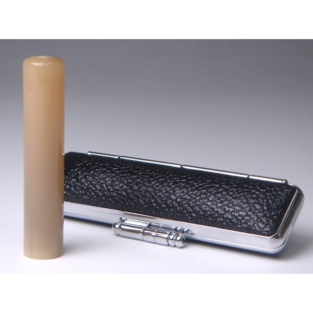 【送料無料!】個人印　牛角(白)　丸印12mm【銀行印・認印】