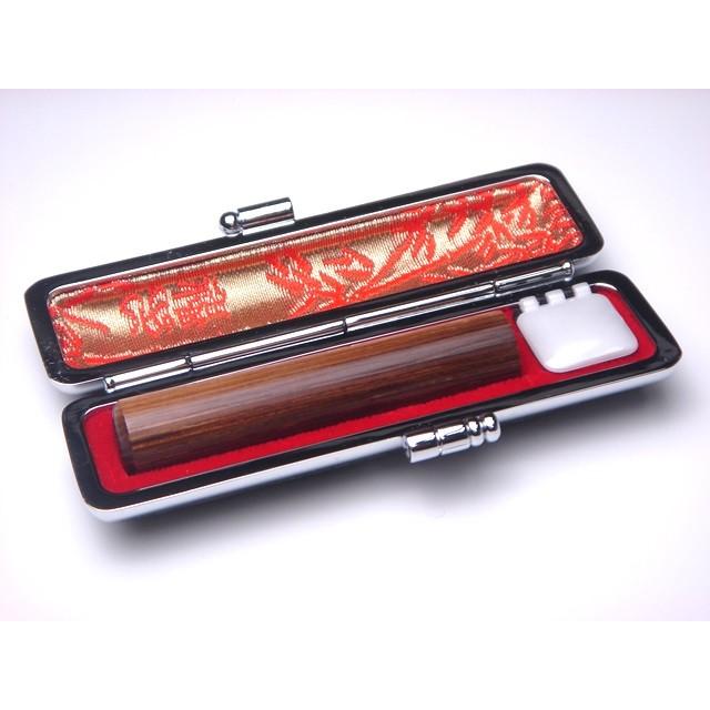 【送料無料!】個人印2本セット　智頭杉(ちずすぎ)　丸印15mm・12mm【印章ケース付でお買い得！】_2