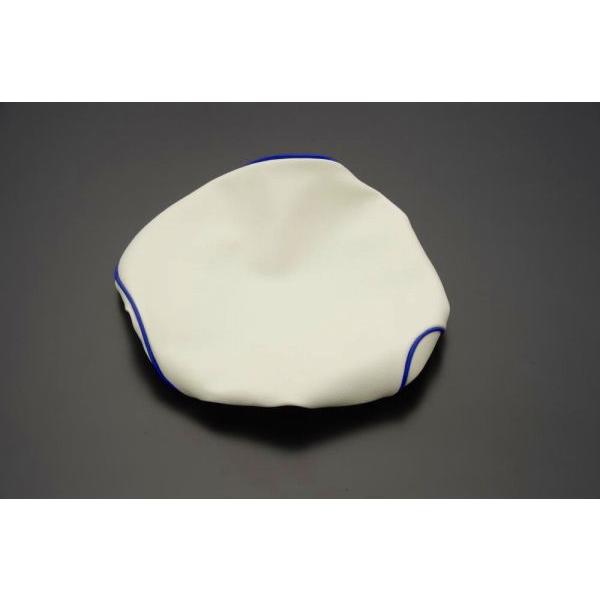レッツ CA1KA 給油口タンク中仕様 カラー 白カバー・青パイピング 張替