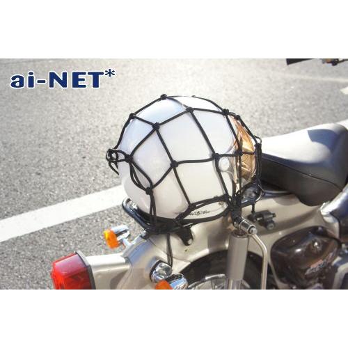 在庫有 3ヶ月保証付 バイク ツーリングネット バスケットネット 40cmX40cm ブラック 黒 積載ネット 積載フック 荷かけフック