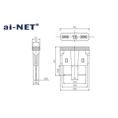 aiNET（アイネット） 平型ヒューズ 7.5A ブラウン ブレードヒューズ