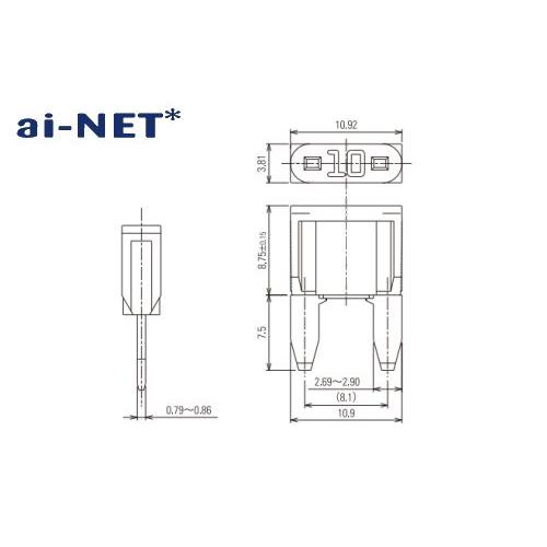 ミニ平型ヒューズ 15A ブルー ミニブレードヒューズ 15アンペア aiNET製｜horidashi｜03