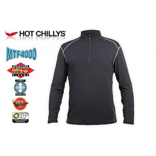 セール特価 レビューで特典 HOT CHILLYS エムティエフ4000 ジップアップ メンズ ブラック HC9355 速乾・消臭・UVカット