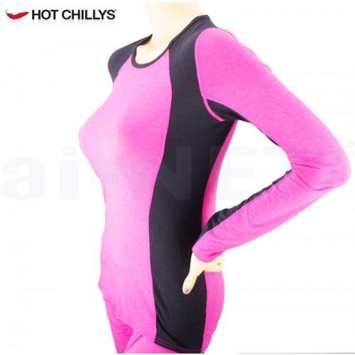 セール特価 レビューで特典 HOT CHILLYS ペッパーウールストレッチ 秋冬仕様のベースレイヤー クルーネックシャツ レディース