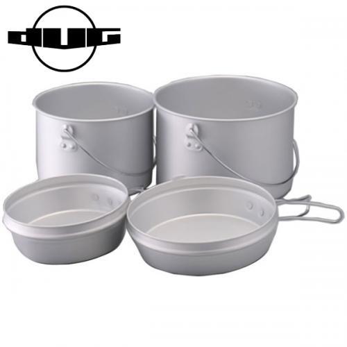 在庫有 DUG/ダグ DG-0101 焚火缶 S/Mセット アルミ製 鍋 フライパン 皿 飯盒 調理器具 キャンプ アウトドア フィッシング 登山 トレッキング｜horidashi｜02