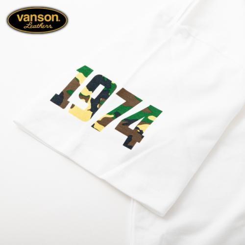 特価30％OFF アイネット限定カラー VANSON/バンソン VSA20803S コットン Tシャツ ウエア XLサイズ ホワイト/カモフラ｜horidashi｜04