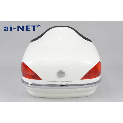 在庫有 1ヶ月保証付 リアボックス トップケース ベンツ風 バイク用 リアボックス アタッチメント付 汎用品 ホワイト 白 ainet製 | aiNET（バイク） | 04