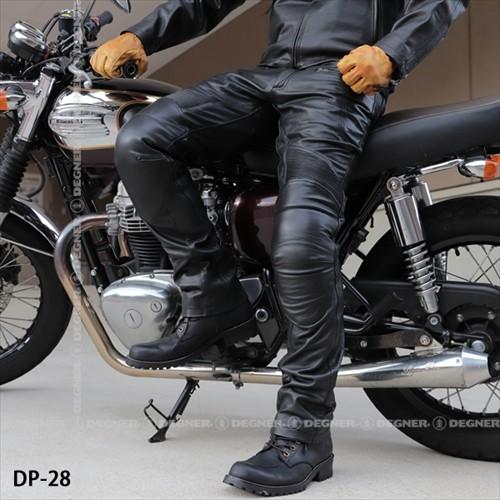 DEGNER（デグナー） DP-28 メンズ カップ付 レザーパンツ ブラック