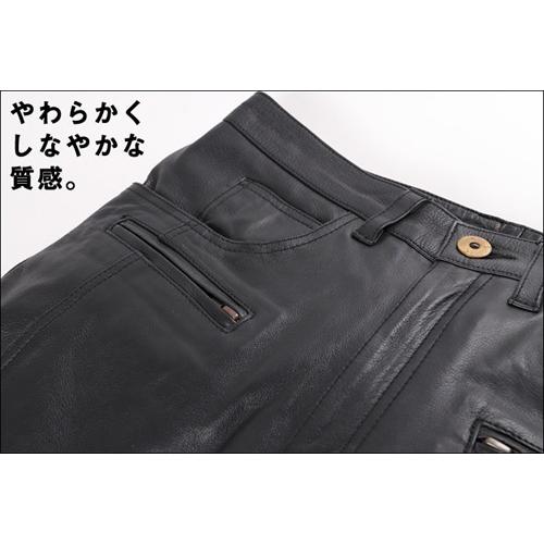 DEGNER（デグナー） DP-28 メンズ カップ付 レザーパンツ ブラック