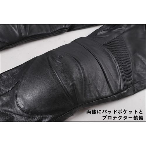 DEGNER（デグナー） DP-28 メンズ カップ付 レザーパンツ ブラック