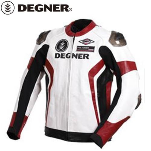 デグナー★革レーシングジャケット白/レッドXL 定49500★新品19WJ-19 DEGNER（デグナー） 19WJ-19 レザーレーシングジャケット ホワイト