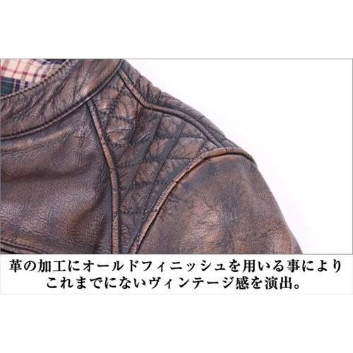 DEGNER（デグナー） 18SJ-6 ゴートレザージャケット ブラウン サイズXL