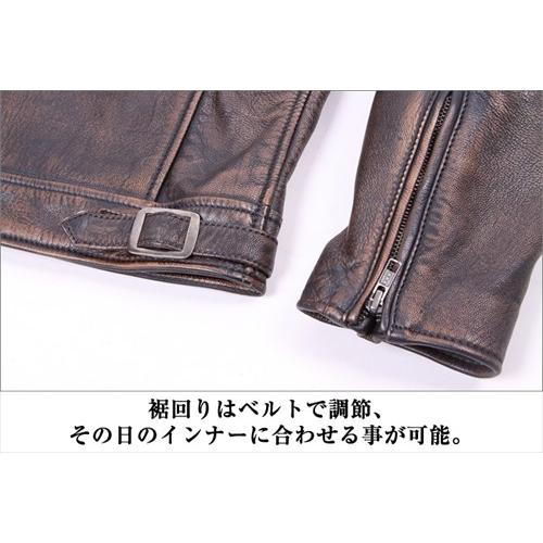 DEGNER（デグナー） 18SJ-6 ゴートレザージャケット ブラウン サイズXL