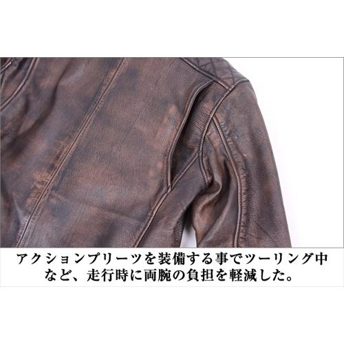 DEGNER（デグナー） 18SJ-6 ゴートレザージャケット ブラウン サイズXL
