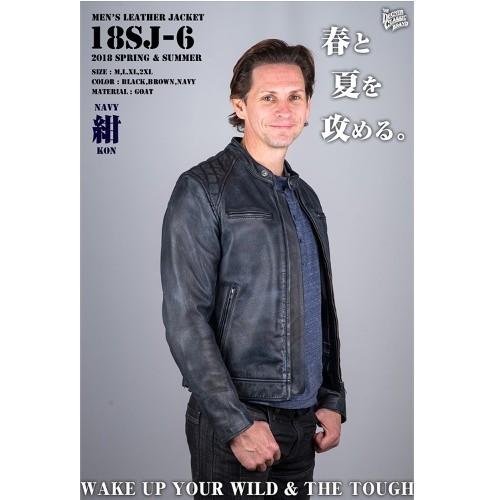 DEGNER（デグナー） 18SJ-6 ゴートレザージャケット ネイビー サイズL