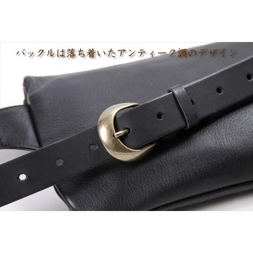 DEGNER デグナー W-86 レザーボディバッグ ブラックの画像