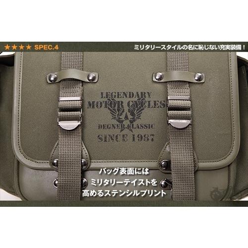 送料無料 DEGNER デグナー NB-131 ミリタリーテイスト ナイロンサドルバッグ カーキ 8L｜horidashi｜05