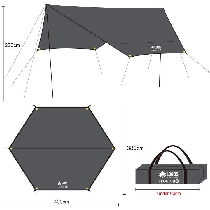 LOGOS ロゴス × TEOGONIA/テオゴニア ヘキサタープ STYLE 4038 ヘキサゴンタイプ 耐風 収納バッグ付き キャンプ BBQ 花見 運動会｜horidashi｜14
