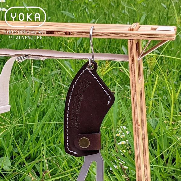 在庫有 送料無料 YOKA(ヨカ) CAMPING KNIFE キャンピングナイフ キャンプ用 ナイフ オールステンレス 本革製シース付属 魚釣り 登山｜horidashi｜06