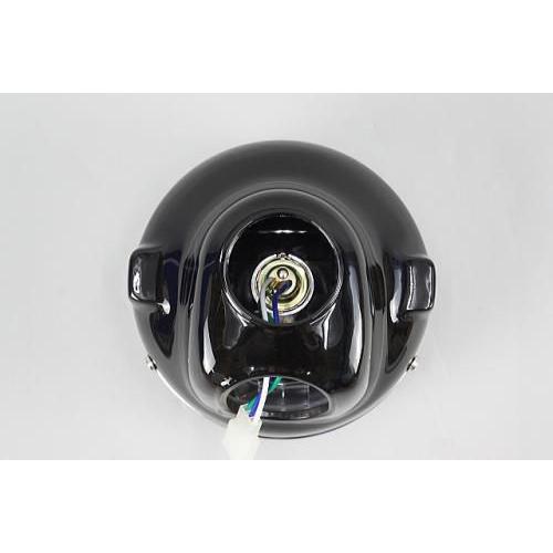 在庫有 6ヶ月保証付 ヘッドライト ブラックボディ クリアレンズ ミニ用 12V マルチリフレクターライト