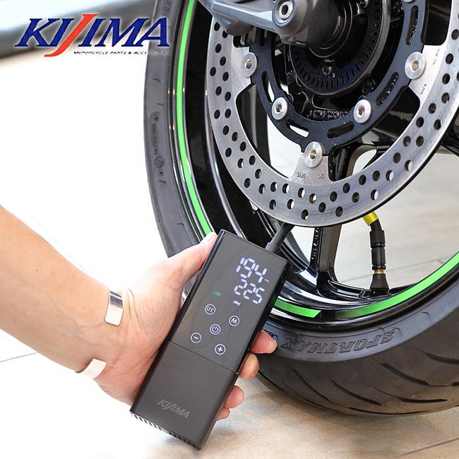 7月上旬入荷 KIJIMA/キジマ スマートエアポンプ JP01 302-322 2000mAh×2/7.4V 150PSI 充電式電動エアポンプ コードレス バイク 自動車 自転車用タイヤ
