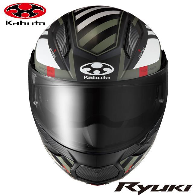 OGK KABUTO オージーケーカブト RYUKI ALERT リュウキ アラート フラットカーキグレー Mサイズ オートバイ用 軽量 システムヘルメット｜horidashi｜05