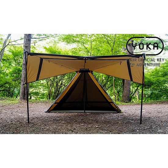 YOKA/ヨカ テント YOKA TIPI TYPE2 ダークカーキ色 ダブルジッパー シェルター おしゃれ シンプル BBQ tipi サーカス ソロテント ツーリングテント キャンプ｜horidashi｜03