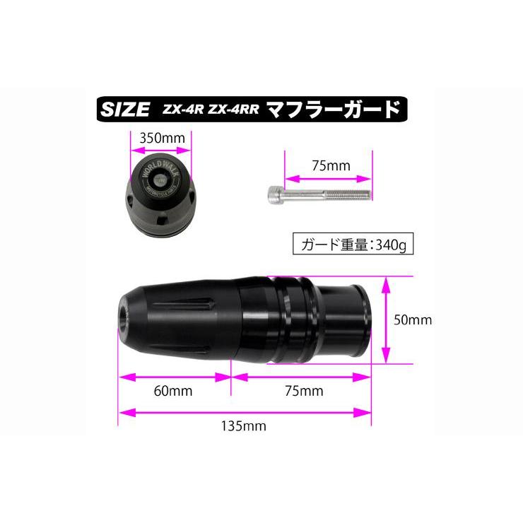 ワールドウォーク Ninja ZX-4RR・ZX-4R SE マフラーガード weg ワールドウォーク Ninja ZX-4RR・ZX-4R SE マフラーガード weg
