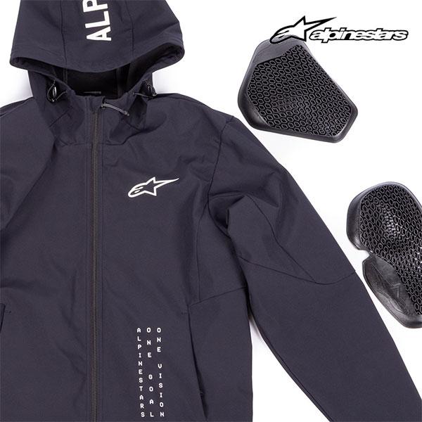 alpinestars/アルパインスターズ 4202624 RADIUM TECH HOODIE 12 BLACK WHITE XLサイズ 防水ポケット フード取り外し インナー プロテクター｜horidashi｜03