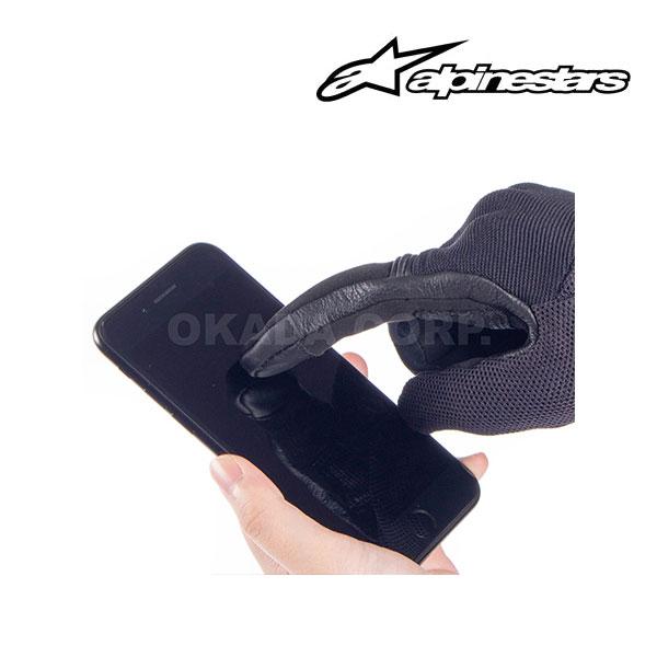 alpinestars/アルパインスターズ 3574018 ATOM GLOVE サイズS アトム ストリート プロテクター グローブ バイク スマホ対応 ツーリング レザー ショート CEの画像