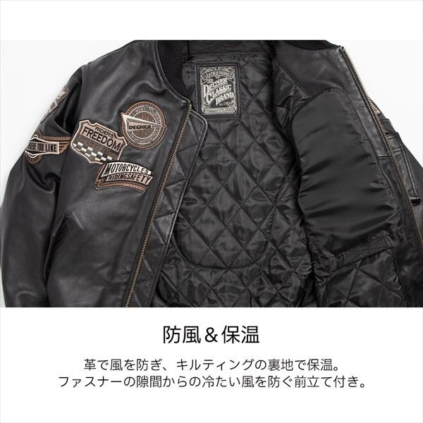 送料無料 ブラック/L デグナー/DEGNER 23WJ-4 シープレザー MA-1 ジャケット_7