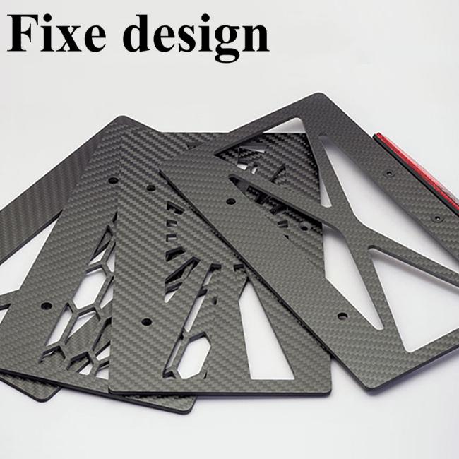 プレート　ホワイト　3枚セット Fixe design CFRP ライセンスプレートベース ハニカム リフレクター