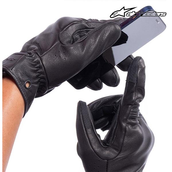 alpinestars/アルパインスターズ 1694799102 DYNO LEATHER GLOVE 1100 BLACK BLACK Mサイズ ゴートレザー パンチング加工 スマホタッチ_1