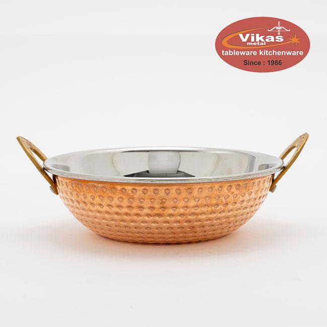在庫有 Vikasメタル 90879 カダイ インド 食器 皿 銅製 雑貨