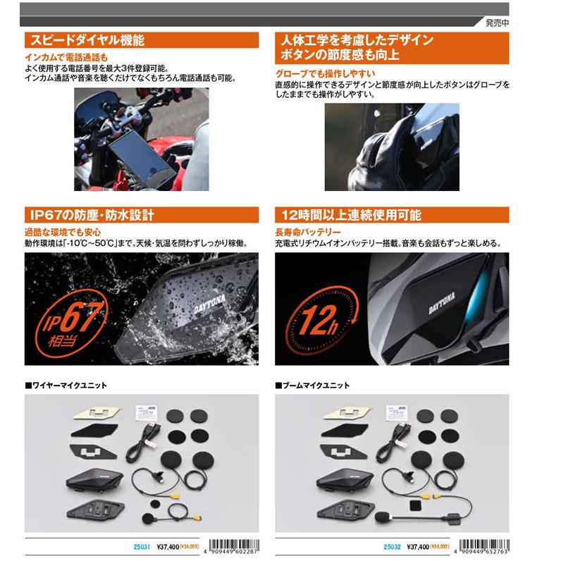 みある様　オプションあり 在庫有 DAYTONA/デイトナ 25032 オートバイ専用インカム DT-02インカム