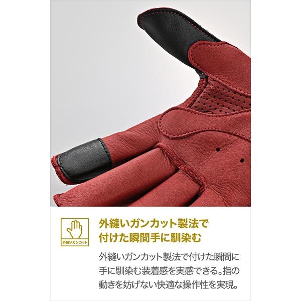 送料無料 デイトナ(Daytona) 外縫いパッディンググローブ DG-037 RD/L 65786の画像