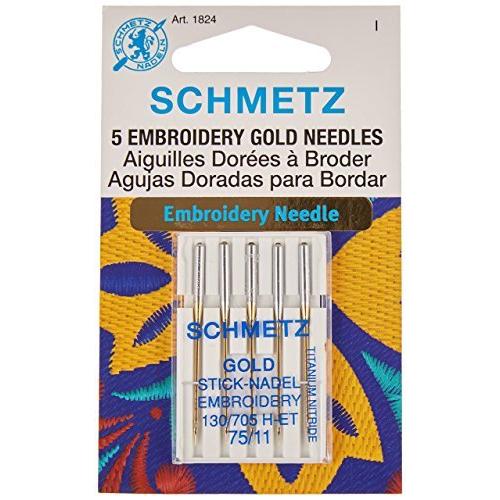限定価格Schmetz 1824 67%OFF Embroidery Needles 11 てなグッズや 5 of Pack 75 Gold送料無料