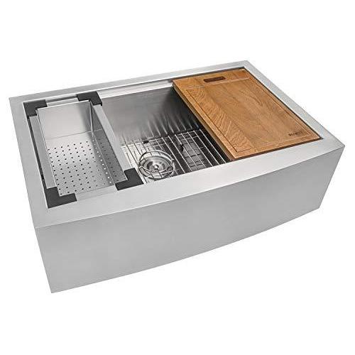 Ruvati Verona Rvh9100 Workstation 30 Sink Apron Front Workstation Farmhouse Single Rvh9100 Bowl Steel Sink Gauge