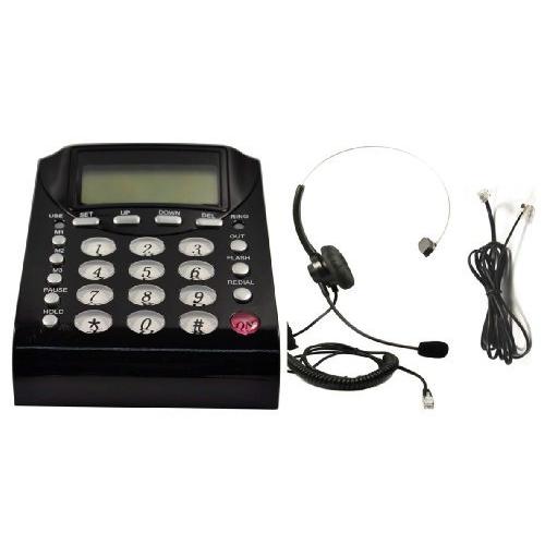 Work from Home Office Telephone Call Center Dial Key Pad Phone + Headset Headphone with Mute Volume Control送料無料