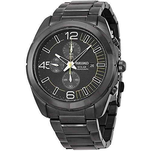 新着商品 限定価格Seiko SSC217送料無料 Watch Watch Men's Steel Stainless Dial Black Chronograph Solar 腕時計