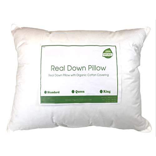 限定価格有機real Cleanダウン枕 キングサイズ ミディアム ヘビー クイーン クイーン ホワイト 枕 ピロー