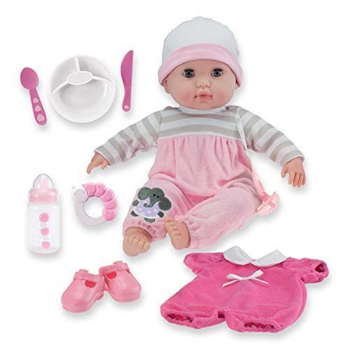 無料配達 Baby Body Soft Realistic 限定価格15" Doll P Rattle, Bottle, with Set Gift Piece 10 | Boutique Berenguer - Toys JC | Eyes Open/Close with 知育玩具