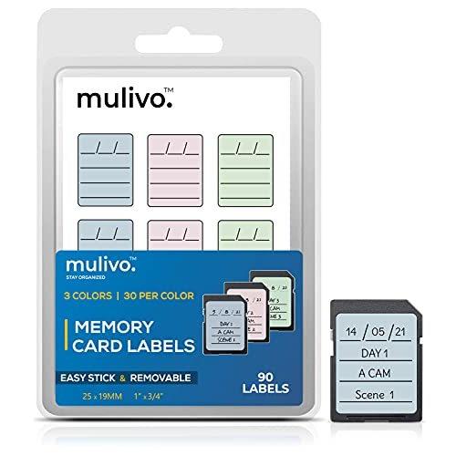 かわいい新作 3 Writable Self-Adhesive Stickers Label Removable Card Memory SD 限定価格Mulivo Colors C Creatives all for Organized Stay Residue-Free & メモリーカード