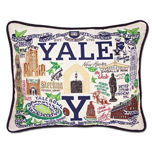 【送料無料/新品】 Yale 新品Catstudio University Pillow送料無料 Throw Decorative Embroidered Collegiate 首枕、ネックピロー